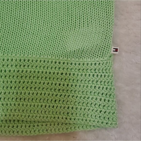 Tommy Hilfiger Green Knit 3/4 Sleeve Knit Zipper Jacket, Size Medium - Picture 8 of 8